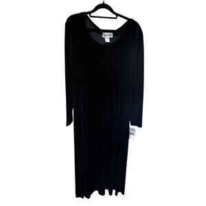 NWT Vintage Ronni Nicole Black Velvet Maxi Dress Size 14 Whimsigoth Halloween